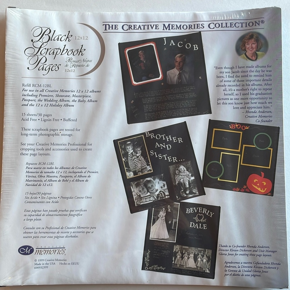 Creative Memories 12x12 Black Scrapbook Pages